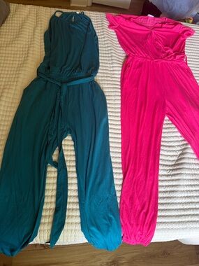 Teal an Pink Jumpsuit set